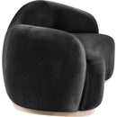  Meridian Gustavo 92.5" Black Velvet Upholstered Sofa IMAGE 3