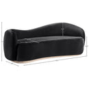  Meridian Gustavo 92.5" Black Velvet Upholstered Sofa IMAGE 7