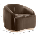  Meridian Gustavo Brown Velvet Upholstered Chair IMAGE 7