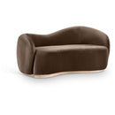  Meridian Gustavo 72.5" Brown Velvet Upholstered Loveseat IMAGE 1