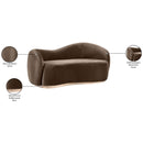  Meridian Gustavo 72.5" Brown Velvet Upholstered Loveseat IMAGE 8