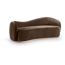  Meridian Gustavo 92.5" Brown Velvet Upholstered Sofa IMAGE 1