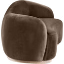  Meridian Gustavo 92.5" Brown Velvet Upholstered Sofa IMAGE 3
