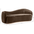  Meridian Gustavo 92.5" Brown Velvet Upholstered Sofa IMAGE 7