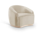  Meridian Gustavo Cream Velvet Upholstered Chair IMAGE 1