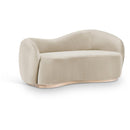  Meridian Gustavo 72.5" Cream Velvet Upholstered Loveseat IMAGE 1