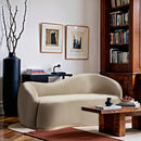  Meridian Gustavo 72.5" Cream Velvet Upholstered Loveseat IMAGE 2