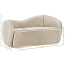  Meridian Gustavo 72.5" Cream Velvet Upholstered Loveseat IMAGE 7