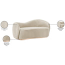  Meridian Gustavo 72.5" Cream Velvet Upholstered Loveseat IMAGE 8