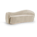  Meridian Gustavo 92.5" Cream Velvet Upholstered Sofa IMAGE 1