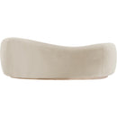  Meridian Gustavo 92.5" Cream Velvet Upholstered Sofa IMAGE 4