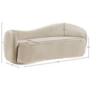  Meridian Gustavo 92.5" Cream Velvet Upholstered Sofa IMAGE 7