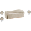  Meridian Gustavo 92.5" Cream Velvet Upholstered Sofa IMAGE 8