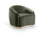  Meridian Gustavo Green Velvet Upholstered Chair IMAGE 1