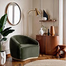  Meridian Gustavo Green Velvet Upholstered Chair IMAGE 2