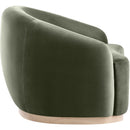 Meridian Gustavo Green Velvet Upholstered Chair IMAGE 3
