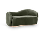  Meridian Gustavo 72.5" Green Velvet Upholstered Loveseat IMAGE 1