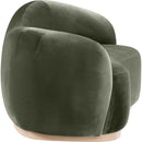 Meridian Gustavo 72.5" Green Velvet Upholstered Loveseat IMAGE 3