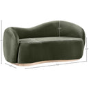  Meridian Gustavo 72.5" Green Velvet Upholstered Loveseat IMAGE 7