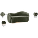  Meridian Gustavo 72.5" Green Velvet Upholstered Loveseat IMAGE 8