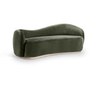  Meridian Gustavo 92.5" Green Velvet Upholstered Sofa IMAGE 1