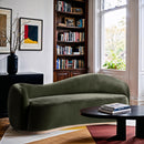  Meridian Gustavo 92.5" Green Velvet Upholstered Sofa IMAGE 2