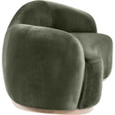  Meridian Gustavo 92.5" Green Velvet Upholstered Sofa IMAGE 3
