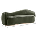  Meridian Gustavo 92.5" Green Velvet Upholstered Sofa IMAGE 7