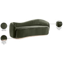  Meridian Gustavo 92.5" Green Velvet Upholstered Sofa IMAGE 8