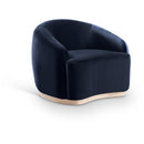  Meridian Gustavo Navy Velvet Upholstered Chair IMAGE 1