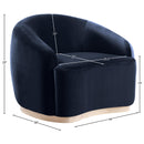  Meridian Gustavo Navy Velvet Upholstered Chair IMAGE 7