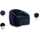  Meridian Gustavo Navy Velvet Upholstered Chair IMAGE 8