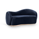  Meridian Gustavo 72.5" Navy Velvet Upholstered Loveseat IMAGE 1