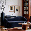 Meridian Gustavo 72.5" Navy Velvet Upholstered Loveseat IMAGE 2
