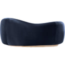  Meridian Gustavo 72.5" Navy Velvet Upholstered Loveseat IMAGE 4