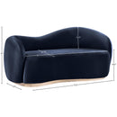  Meridian Gustavo 72.5" Navy Velvet Upholstered Loveseat IMAGE 7