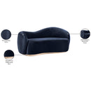 Meridian Gustavo 72.5" Navy Velvet Upholstered Loveseat IMAGE 8