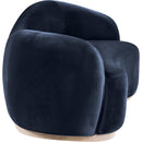  Meridian Gustavo 92.5" Navy Velvet Upholstered Sofa IMAGE 3