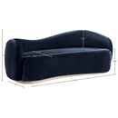  Meridian Gustavo 92.5" Navy Velvet Upholstered Sofa IMAGE 7