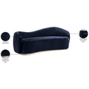  Meridian Gustavo 92.5" Navy Velvet Upholstered Sofa IMAGE 8