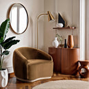  Meridian Gustavo Saddle Velvet Upholstered Chair IMAGE 2