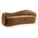  Meridian Gustavo 92.5" Saddle Velvet Upholstered Sofa IMAGE 7
