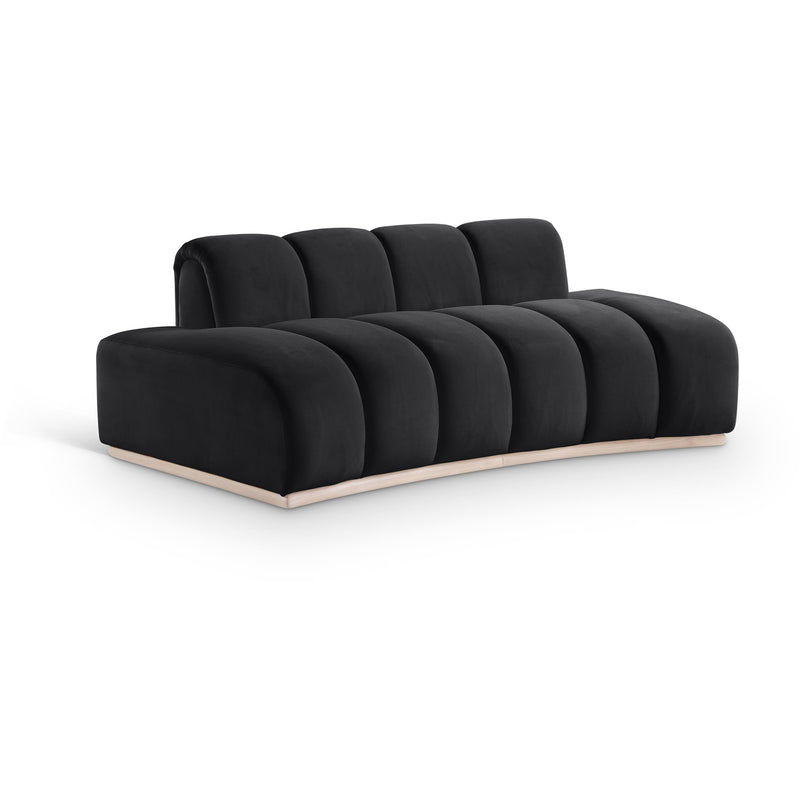 Meridian Jace Black Velvet Loveseat IMAGE 1