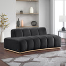 Meridian Jace Black Velvet Loveseat IMAGE 2