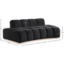 Meridian Jace Black Velvet Loveseat IMAGE 7