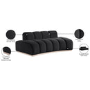 Meridian Jace Black Velvet Loveseat IMAGE 8