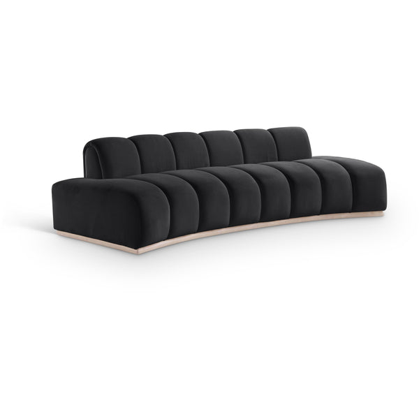 Meridian Jace Black Velvet Sofa IMAGE 1