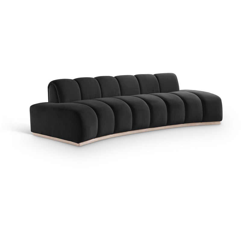 Meridian Jace Black Velvet Sofa IMAGE 1