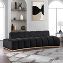 Meridian Jace Black Velvet Sofa IMAGE 2