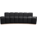 Meridian Jace Black Velvet Sofa IMAGE 3
